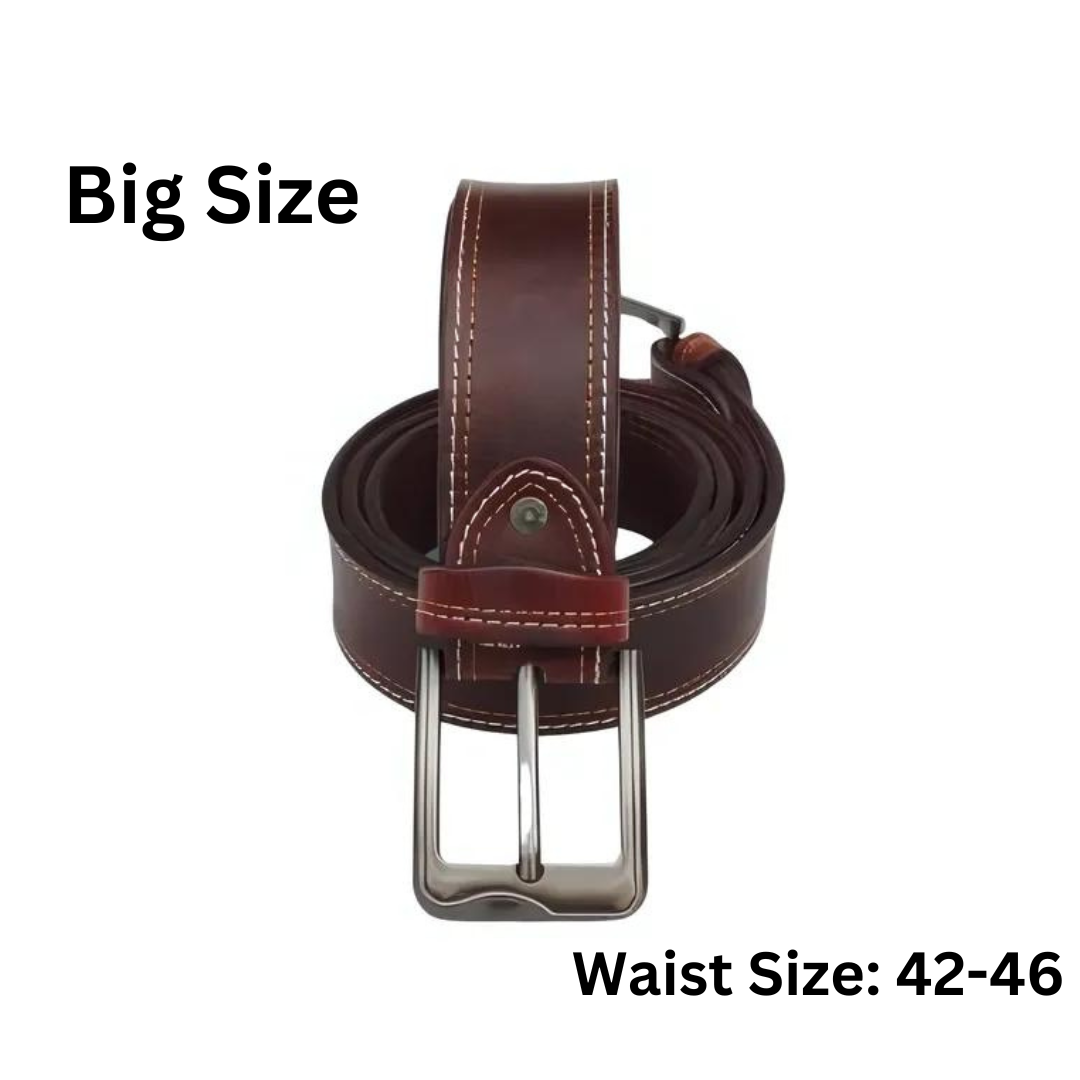 Men Buffalo Pull-up Leather | Waist Belt For Boys & Mens (maroon)- Big Size