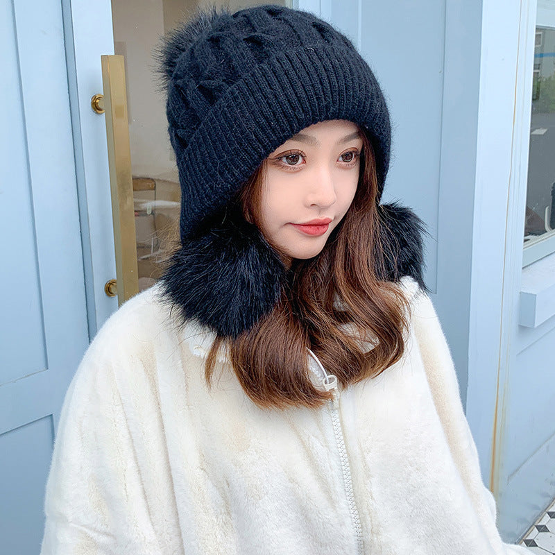 Women's Trendy Hats Sweet And Cute Three Balls Wool