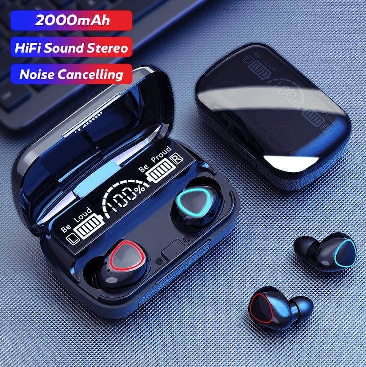 M10 TWS Wireless Earbuds with Charging Power Bank & LED Display 3D