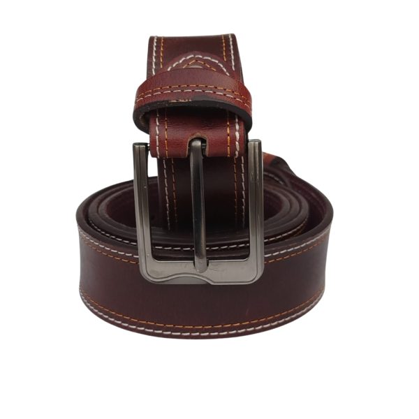 Men Buffalo Pull-up Leather | Waist Belt For Boys & Mens (maroon)- Big Size